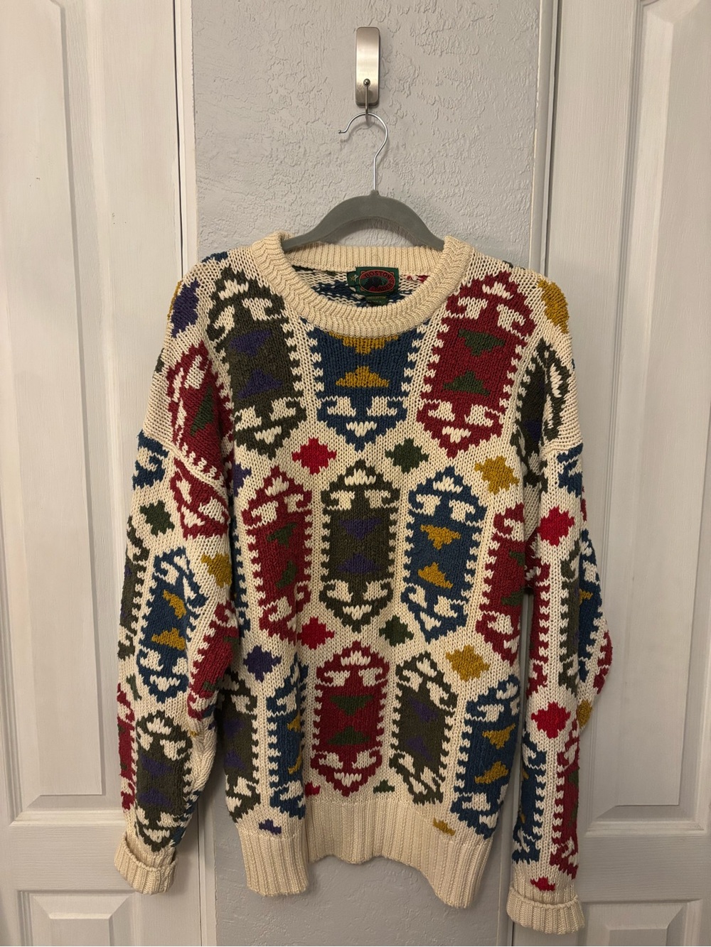 Vintage Boston Traders Men’s XL Heavy Sweater Geometric Pattern